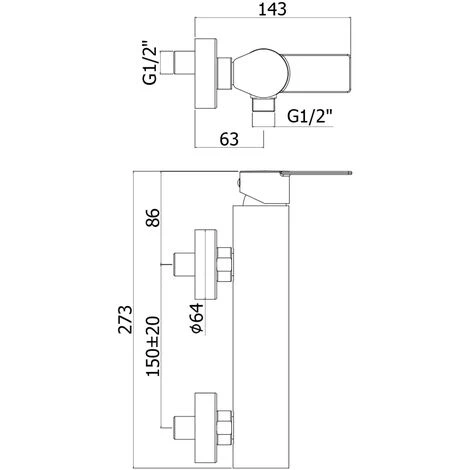 Mitigeur De Douche Paffoni Tango Sans Douchette 4 Mitigeur De Douche Paffoni Tango Sans Douchette – Image 2