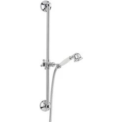 Paffoni Ricordi Set De Douche Vintage Avec Barre De Douche 60cm, Chrome (ZSAL010)