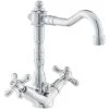 Paffoni Ricordi Mélangeur De Lavabo XL Avec Tirette Et Bonde, Design Vintage, Chrome (IR085)