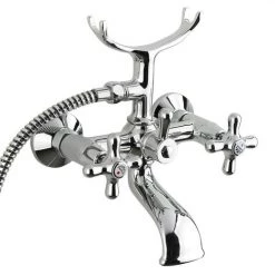 Paffoni Ricordi Mélangeur Pour Baignoire Avec Douchette 150mm Et Support, Chrome Et Blanc (IR023) -PAFFONI Soldes 43417297 3