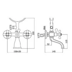 Paffoni Ricordi Mélangeur Pour Baignoire Avec Douchette 150mm Et Support, Chrome Et Blanc (IR023) -PAFFONI Soldes 43417297 4