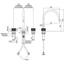 Mitigeur Lavabo 3 Trous Avec Bec Réglable Paffoni Jo JO052CR-JO052NO | Chromé - Sans Vidage - Chromé -PAFFONI Soldes 44076968 3