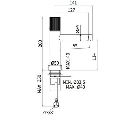 Mitigeur Lavabo En Laiton Avec Bec Allongé Paffoni Jo JO071CR-JO071NO | Noir Mat - Sans Vidage - Noir Mat 5 Mitigeur Lavabo En Laiton Avec Bec Allongé Paffoni Jo JO071CR-JO071NO | Noir Mat - Sans Vidage - Noir Mat – Image 3