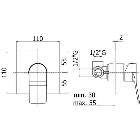 Mitigeur Douche à Encastrer 1 Sortie Avec Plaque Inox Paffoni Tilt TI010 | Blanc Mat - 1 Sortie - Blanc Mat 4 Mitigeur Douche à Encastrer 1 Sortie Avec Plaque Inox Paffoni Tilt TI010 | Blanc Mat - 1 Sortie - Blanc Mat – Image 2