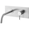 Mitigeur Lavabo à Encastrer Avec Plaque En Acier Et Bec Mural 248 Mm Paffoni Light Effet Satiné -PAFFONI Soldes 48634316 1