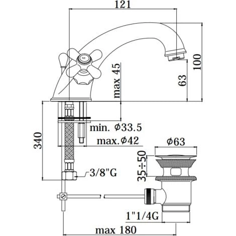 Mitigeur De Lavabo Paffoni Iris - Viola IRV065 - VLV065 | Chromé - Viola - Vidage Automatique 1"1/4 - Chromé 5 Mitigeur De Lavabo Paffoni Iris - Viola IRV065 - VLV065 | Chromé - Viola - Vidage Automatique 1"1/4 - Chromé â Image 3