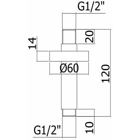 Bras De Douche Au Plafond Paffoni ZSOF064CR-ZSOF065CR | 120mm 4 Bras De Douche Au Plafond Paffoni ZSOF064CR-ZSOF065CR | 120mm – Image 2