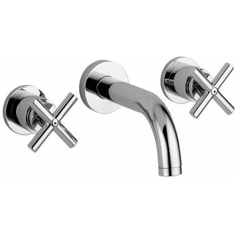 Robinet De Lavabo 3 Trous Mural à Batterie Paffoni Quattro QTV003CR-QTV008CR | 175 Mm 3 Robinet De Lavabo 3 Trous Mural à Batterie Paffoni Quattro QTV003CR-QTV008CR | 175 Mm