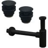 Ensemble De 2 Bondes Clic-clac Pour Lavabos Avec Trop-plein Et Siphon Paffoni Light Exclusive Edition, Version Matt Black -PAFFONI Soldes 50053346 1