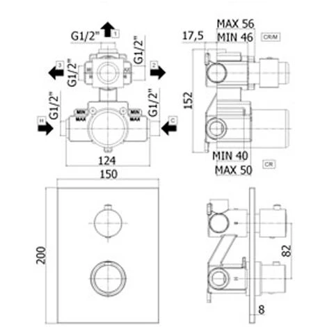 « Paffoni LIGHT » Mitigeur Douche Thermostatique à Encastrer 3 Sorties - Chromé – (code LIQ519CR) 4 « Paffoni LIGHT » Mitigeur Douche Thermostatique à Encastrer 3 Sorties - Chromé – (code LIQ519CR) – Image 2