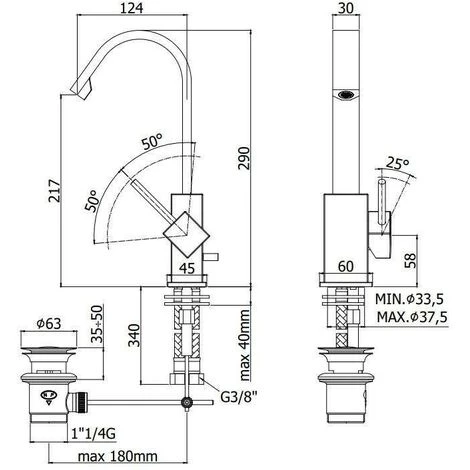 Mélangeur De Lavabo à Bec Plat Pivotant Paffoni Level LEA878CR | Chromé - Sans Vidage - Chromé 4 Mélangeur De Lavabo à Bec Plat Pivotant Paffoni Level LEA878CR | Chromé - Sans Vidage - Chromé â Image 2