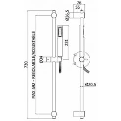 Barre De Douche Paffoni Stick ZSAL150 Avec Douche Ronde Minimale -PAFFONI Soldes 50666781 3
