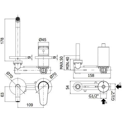 Ensemble De Mitigeurs Lavabo Et Bidet Muraux Paffoni Green 7 Ensemble De Mitigeurs Lavabo Et Bidet Muraux Paffoni Green – Image 5
