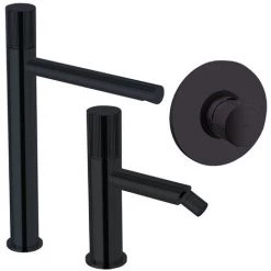 Ensemble De Mitigeurs Haut Lavabo-bidet-douche Paffoni Jo Matt Black