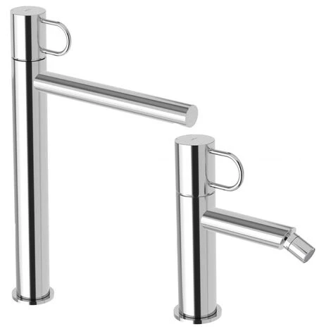 Ensemble De Mitigeurs Lavabo Et Bidet Hauts Avec Vidage Paffoni Jocker Chromé Clic-clac 3 Ensemble De Mitigeurs Lavabo Et Bidet Hauts Avec Vidage Paffoni Jocker Chromé Clic-clac