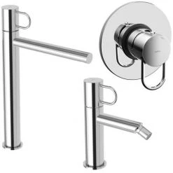 Ensemble De Mitigeurs Haut Lavabo, Bidet Et Douche Paffoni Jocker Chrome