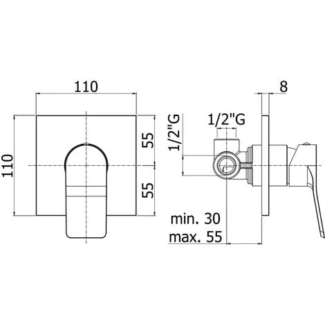 Mitigeur De Douche à Encastrer Avec Une Sortie Modèle Tilt Paffoni Noir Mat 4 Mitigeur De Douche à Encastrer Avec Une Sortie Modèle Tilt Paffoni Noir Mat – Image 2