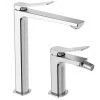 Ensemble De Mitigeurs Hauts Pour Lavabo Et Bidet En Laiton Chromé Modèle Tilt Paffoni -PAFFONI Soldes 50947186 1