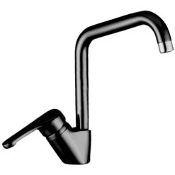 Mitigeur D'évier Noir Brillant Avec Bec Haut Série Pegaso Paffoni