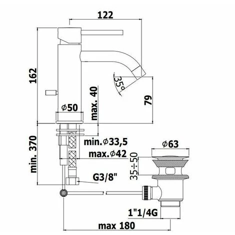 Mitigeur De Lavabo Avec Vidage 1 "1/4 Paffoni Light LIG075 | Steel Looking - Steel Looking 4 Mitigeur De Lavabo Avec Vidage 1 "1/4 Paffoni Light LIG075 | Steel Looking - Steel Looking – Image 2