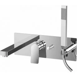 Mitigeur Bain-douche Mural à Encastrer Avec Douchette Monojet Paffoni Tilt TI001 | Blanc Mat - Blanc Mat