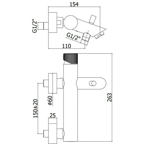 Mitigeur De Bain Mural Avec Support De Douche Mural Articulé Paffoni Jo JO023CR-JO023NO | Chromé 4 Mitigeur De Bain Mural Avec Support De Douche Mural Articulé Paffoni Jo JO023CR-JO023NO | Chromé – Image 2