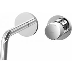 Mitigeur Lavabo Mural Avec Bec Long Et Plaques Ø70 Mm Paffoni Jo JO006-JO007 | Chromé - 178 Mm - Chromé