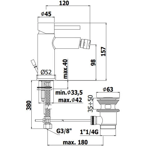 Mitigeur De Bidet Avec Vidage Clic-clac Stick Paffoni - Chrome Poli 4 Mitigeur De Bidet Avec Vidage Clic-clac Stick Paffoni - Chrome Poli – Image 2