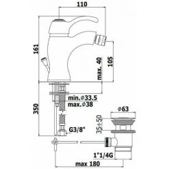 Mitigeur Bidet Avec Vidage 1"1/4 Paffoni Flavia FA135 | Chromè-or - FLAVIA - Chromè-or 8 Mitigeur Bidet Avec Vidage 1"1/4 Paffoni Flavia FA135 | Chromè-or - FLAVIA - Chromè-or -PAFFONI Soldes 5970211 3