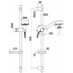 Barre De Douche Paffoni Avec Tige Métallique ZSAL110 Et Douchette Ronde à 3 Jets -PAFFONI Soldes 71207939 3
