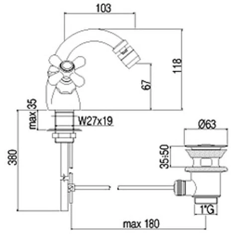 Mitigeur De Bidet Avec Bonde En Laiton Chromé Paffoni Iris 4 Mitigeur De Bidet Avec Bonde En Laiton Chromé Paffoni Iris – Image 2