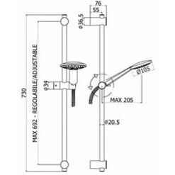 Paffoni ZSAL195 Barre De Douche Giada Avec Douche Ronde Et Tige En Métal -PAFFONI Soldes 71208104 3