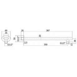 Bras De Douche Elliptique Cm 35 Paffoni Berry En Laiton Chromé Poli -PAFFONI Soldes 71209650 3